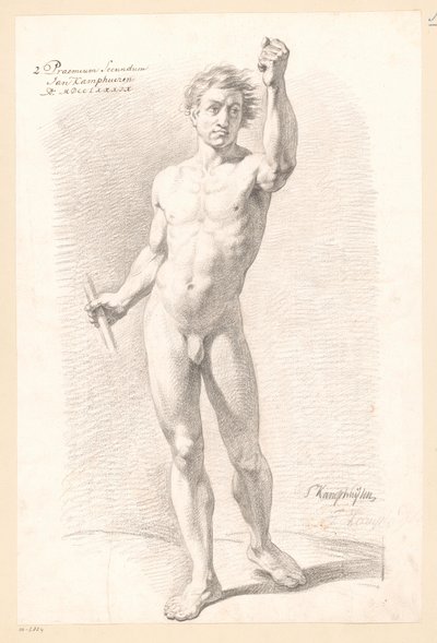 Nu masculino em pé, visto de frente (2º prêmio 1789) de Jan Kamphuijsen