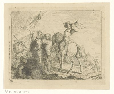 Paisagem com viajantes e cavaleiros de Jan Karel Jacob de Jonge