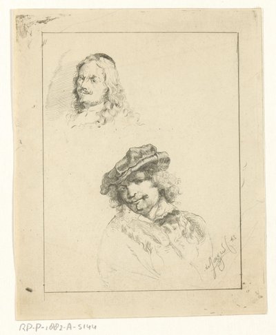 Retratos de Rembrandt e Tilmans de Jan Karel Jacob de Jonge