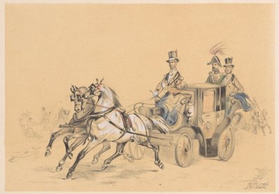 Vigilante com dois cavalos arneses de Jan Karel Jacob de Jonge