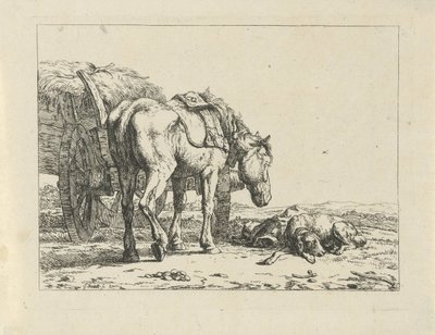 Cavalo e cachorro em um opilião de Jan Kobell (II)