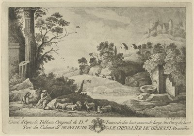 Vista de uma paisagem com pastores de Jan Lauwryn Krafft (I)