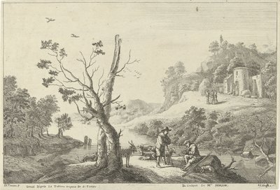 Paisagem com um flautista e um pastor de Jan Lauwryn Krafft (I)