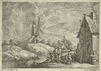 Paisagem com estalagem e um moinho de Jan Lauwryn Krafft (I)