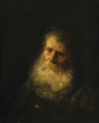 Um Tronie: A cabeça e os ombros de um velho barbudo de Jan Lievens