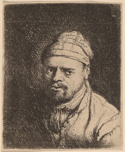 Busto de um cozinheiro com boné de Jan Lievens
