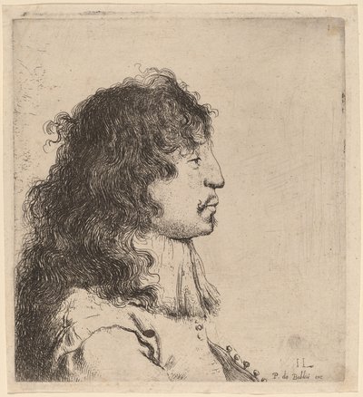 Busto de um jovem de perfil, virado para a direita de Jan Lievens