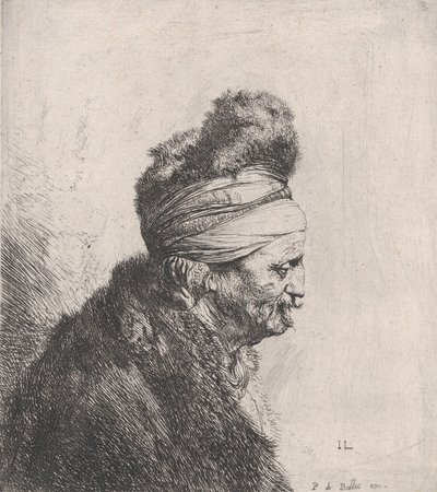 Busto de um velhote a usar um boné de peles, ca. 1631. de Jan Lievens