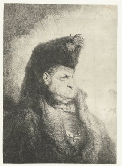 Busto de um oriental com um chapéu de peles de Jan Lievens
