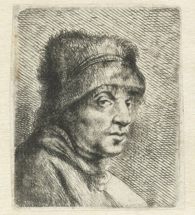 Cabeça de um homem com chapéu Variae Effigies a Joanne Livio (título da série) de Jan Lievens