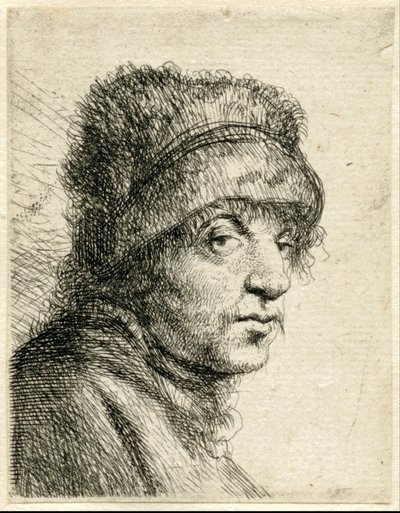 Cabeça de um homem com chapéu Variae Effigies a Joanne Livio (título da série) de Jan Lievens