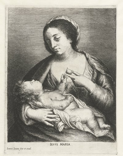 Maria com Criança e uma Pêra
Iesvs Maria (título sobre o objecto) de Jan Lievens