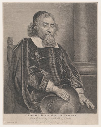 Retrato de Ephraim Bonus, médico, século XVII. de Jan Lievens
