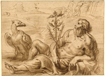 Deus do rio com uma águia de Jan Lievens