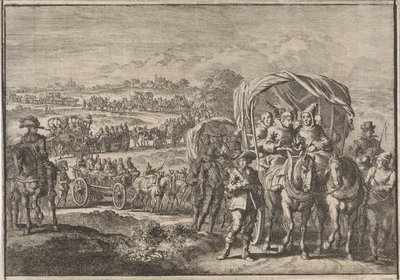 Monges do Brabante do Norte fogem para Antuérpia, 1637 de Jan Luyken (attributed to)