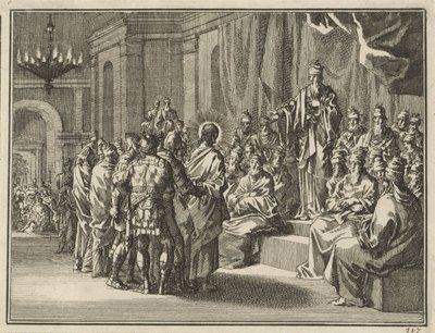 Cristo perante o sumo sacerdote Anás de Jan Luyken