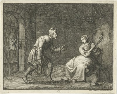 Felicitas na cadeia com o carcereiro de Jan Luyken