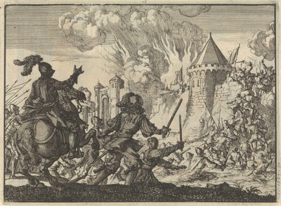 Tropas holandesas invadem a muralha de Tienen, 1635 de Jan Luyken