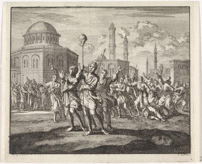 Decapitação de um monge durante motins em Constantinopla de Jan Luyken
