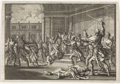 Tumulto e luta no templo em Jerusalém de Jan Luyken