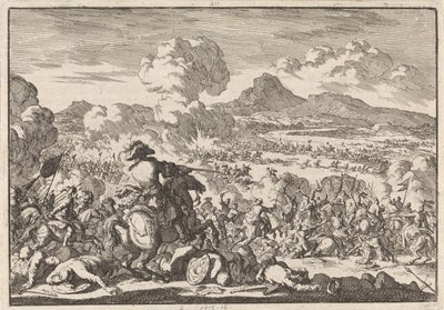 Vitória do príncipe Eugênio sobre os turcos no Tisza, 1697 de Jan Luyken
