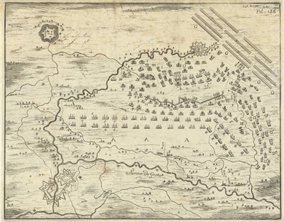 Mapa da Batalha de Landen de Jan Luyken