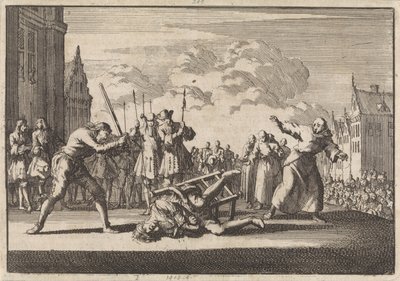 Em Mainz, o Comissário Imperial da Guerra Cronsbruck é decapitado, 1691 de Jan Luyken