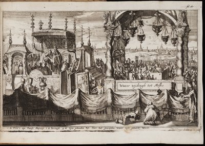 A grande bênção das águas em Moscou, 1677 de Jan Luyken