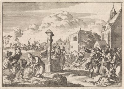 Perseguição de protestantes por Marsaut em Niort, 1682 de Jan Luyken