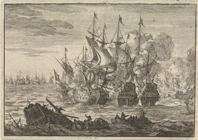 Batalha Naval em Beachy Head, 1690 de Jan Luyken