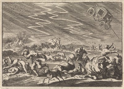 Forte tempestade em Donsenhausen em Turíngia, 1674 de Jan Luyken