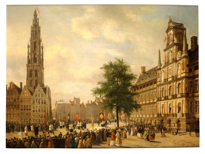 Procissão na Grande Praça de Antuérpia de Jan M. Ruyten