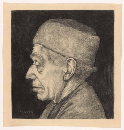 Douwe, de perfil à esquerda de Jan Mankes