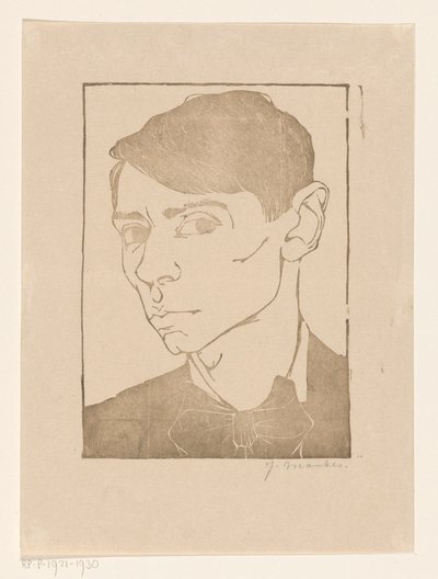 Auto-retrato com laço de gravata-borboleta de Jan Mankes