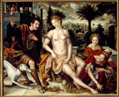 O David e a Bethsabee. (David e Betsabee de Jan Massys or Metsys