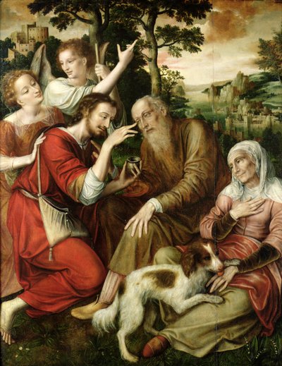 Tobias curando a cegueira do pai, 1563 de Jan Massys or Metsys