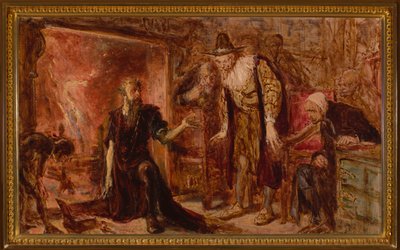 O alquimista Sędziwój e Sigismundo III, esboço de Jan Matejko