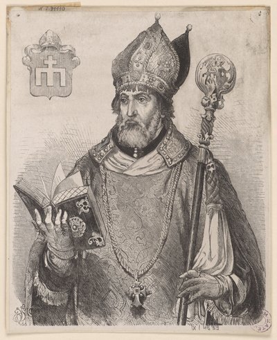 Andrzej Zebrzydowski, bispo de Cracóvia - xilogravura segundo um desenho de Jan Matejko de Jan Matejko