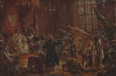 Os Carowie Szujscy no Sejm de Varsóvia de Jan Matejko