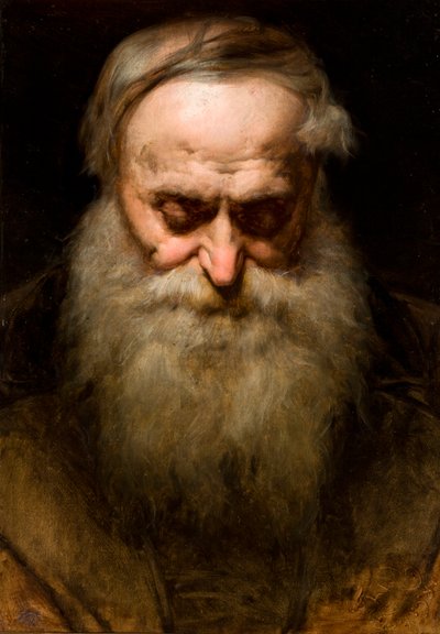 Cabeça de um homem velho com barba grisalha de Jan Matejko