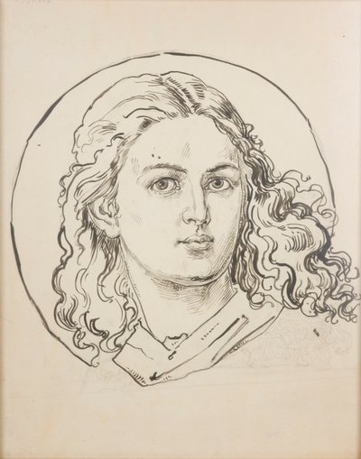 Cartão para a policromia da Igreja de Santa Maria - Cabeça de anjo de Jan Matejko