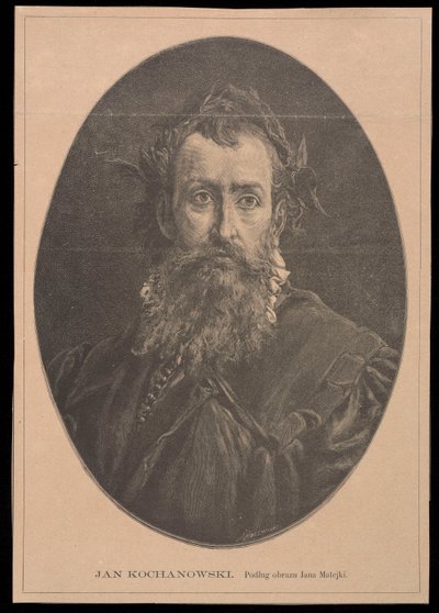 Retrato de Jan Kochanowski segundo uma pintura de Jan Matejko de Jan Matejko