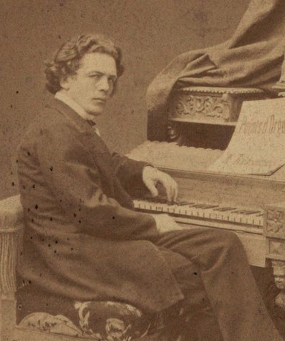 Retrato do compositor Anton Rubinstein 1829-1894, ca 1860-1870. de Jan Mieczkowski