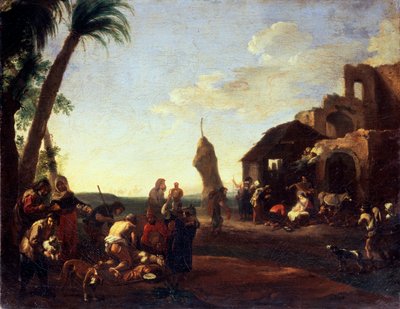 A Adoração do Menino Jesus, 1650 de Jan Miel