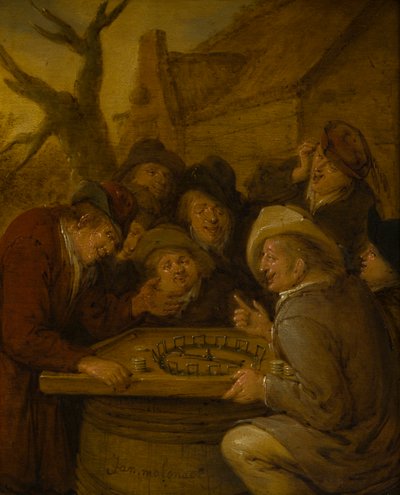 Boors jogando um jogo de Rouge et Noir, c.1630-68 (óleo sobre tela) de Jan Miense Molenaer