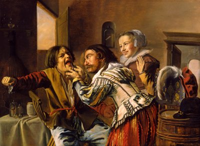 O dentista, 1629 (óleo no painel embalado) de Jan Miense Molenaer