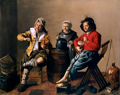 Dois meninos e uma menina fazendo música de Jan Molenaer de Jan Miense Molenaer