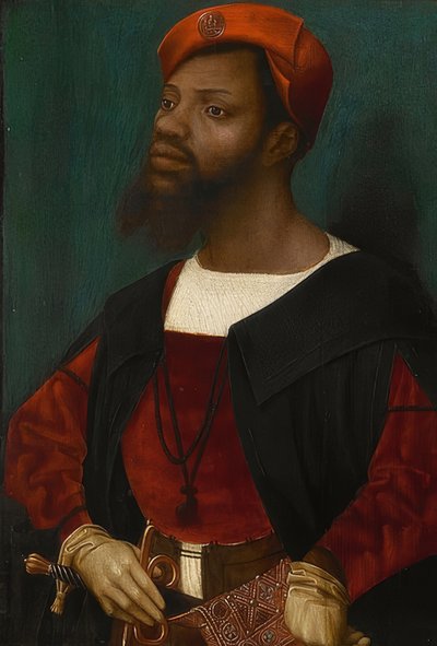 Retrato de um africano (Christophle le More). Por volta de 1525-30 de Jan Mostaert