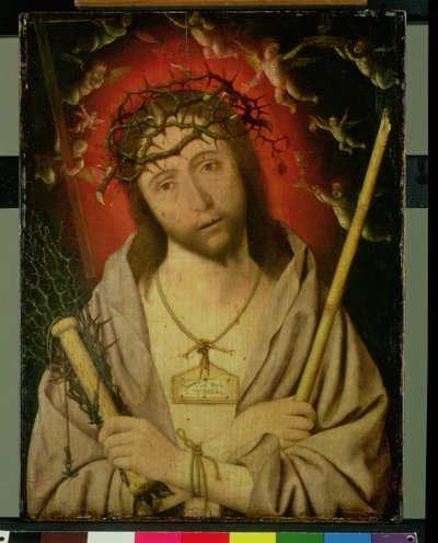 Cristo como o homem das dores (tempera no painel) de Jan Mostaert