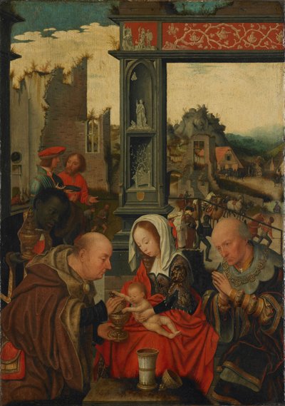 A Adoração dos Reis, 1525 de Jan Mostaert